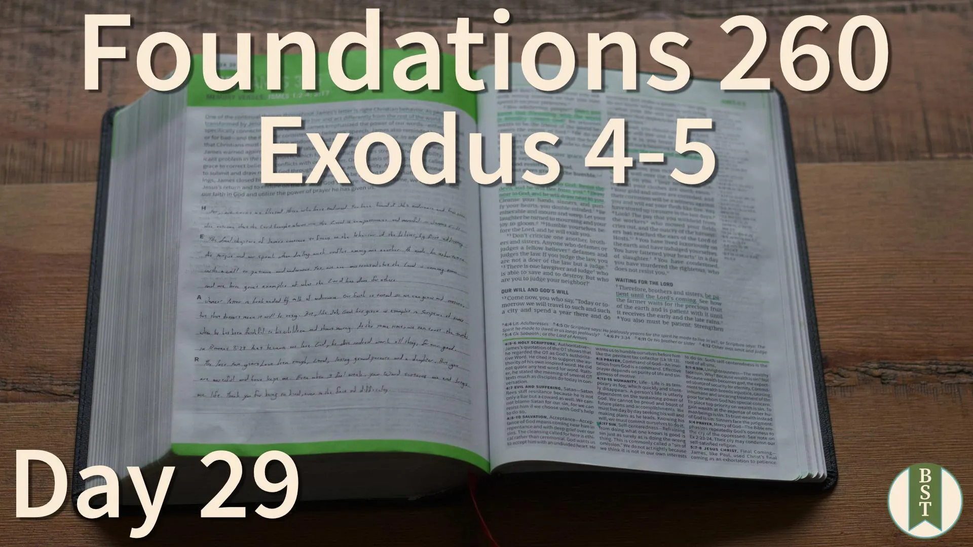 F260 Bible reading plan graphic for Day 29: Exodus 4-5