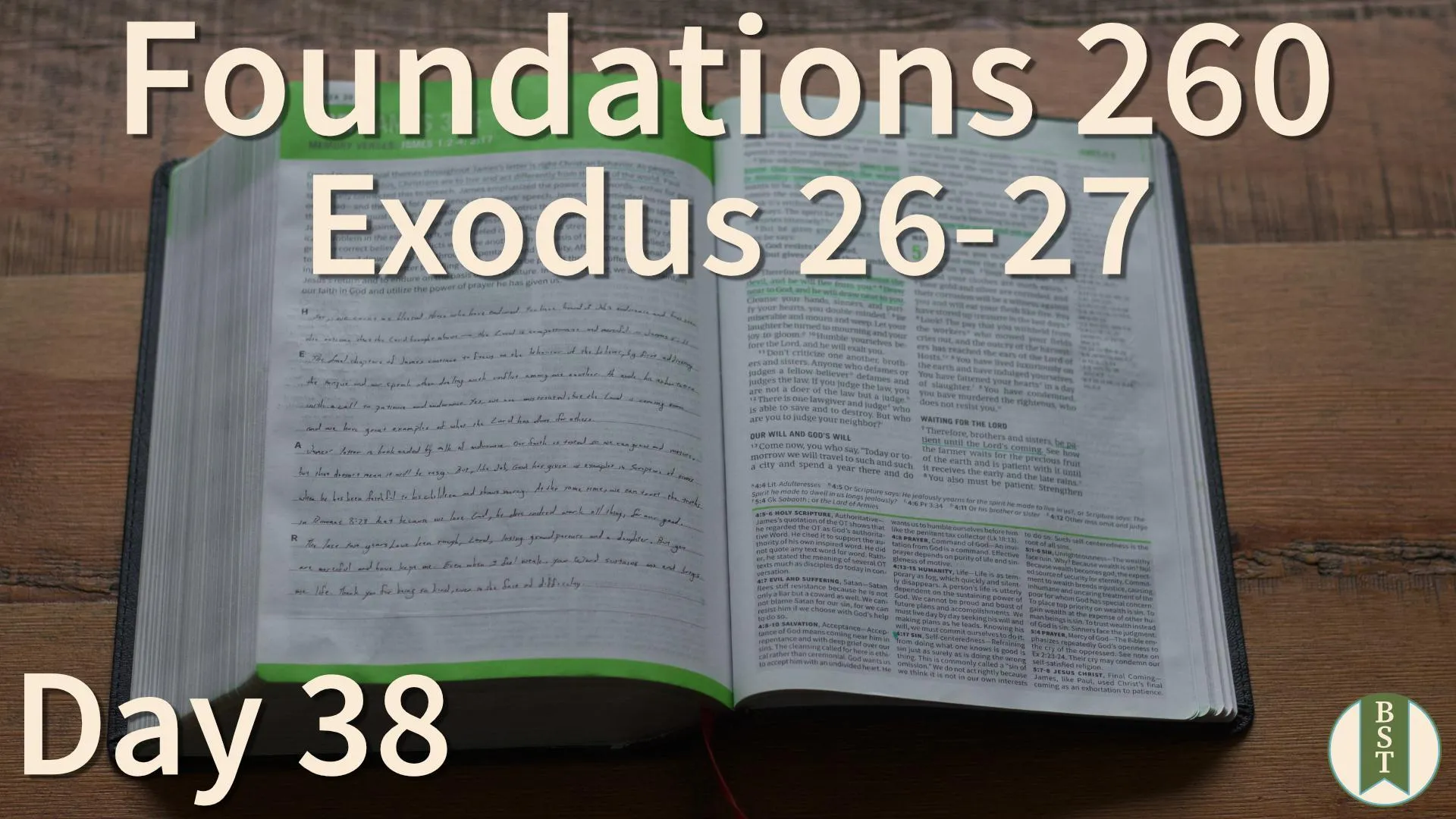 F260 Bible reading plan graphic for Day 38: Exodus 26-27
