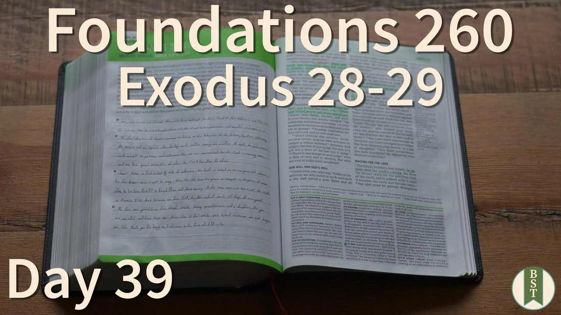F260 Bible reading plan graphic for Day 39: Exodus 28-29