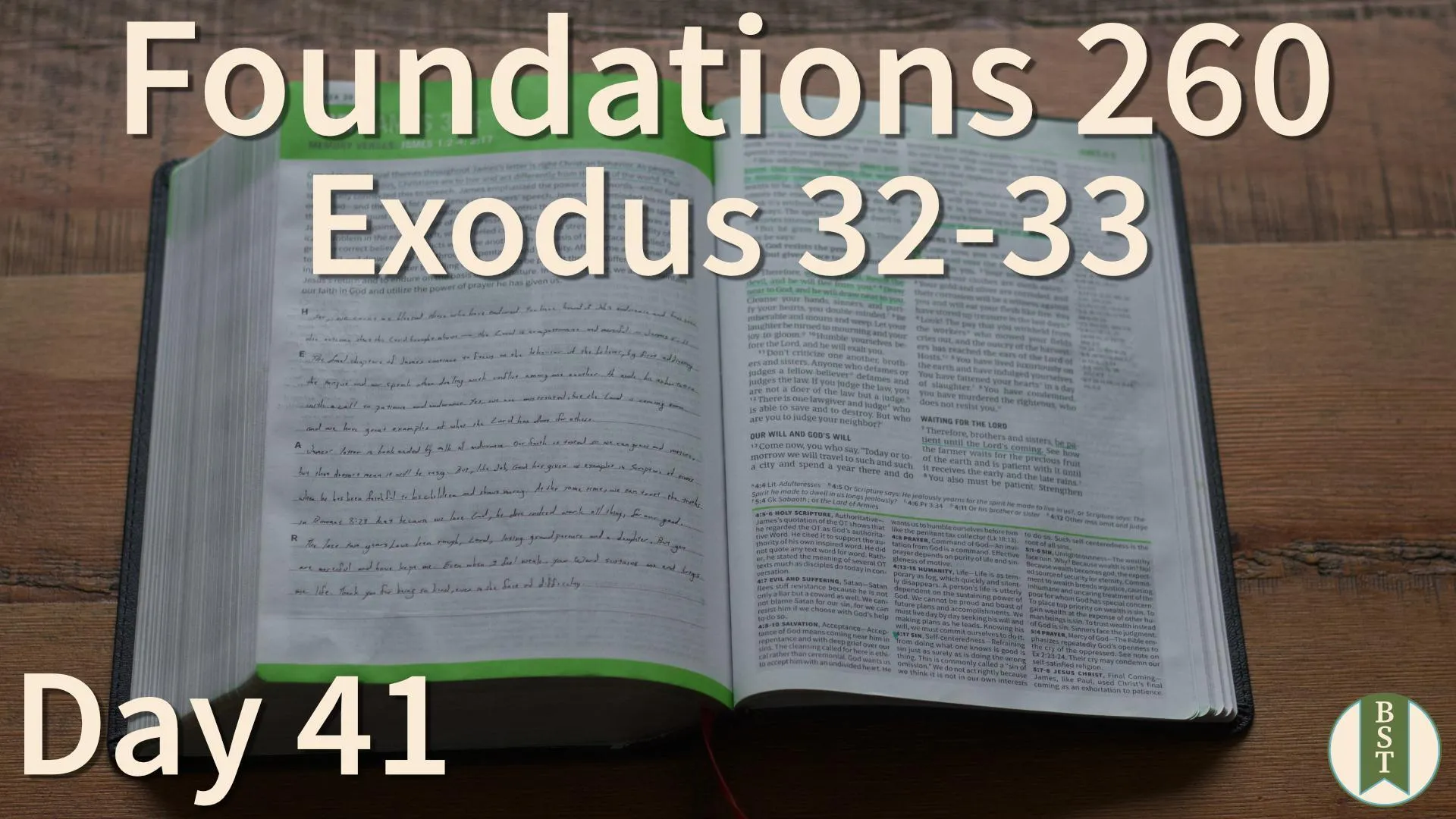 F260 Bible reading plan graphic for Day 41: Exodus 32-33