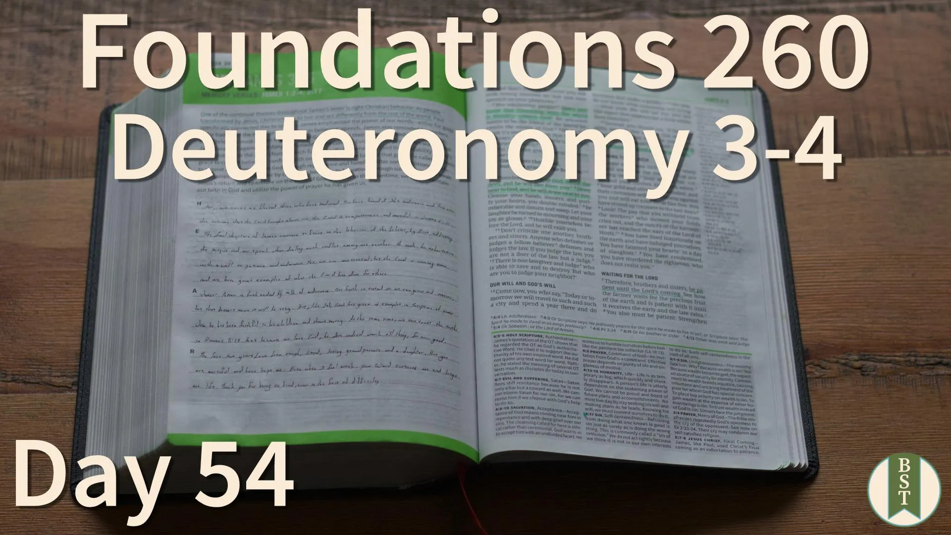F260 Bible reading plan graphic for Day 54: Deuteronomy 3-4