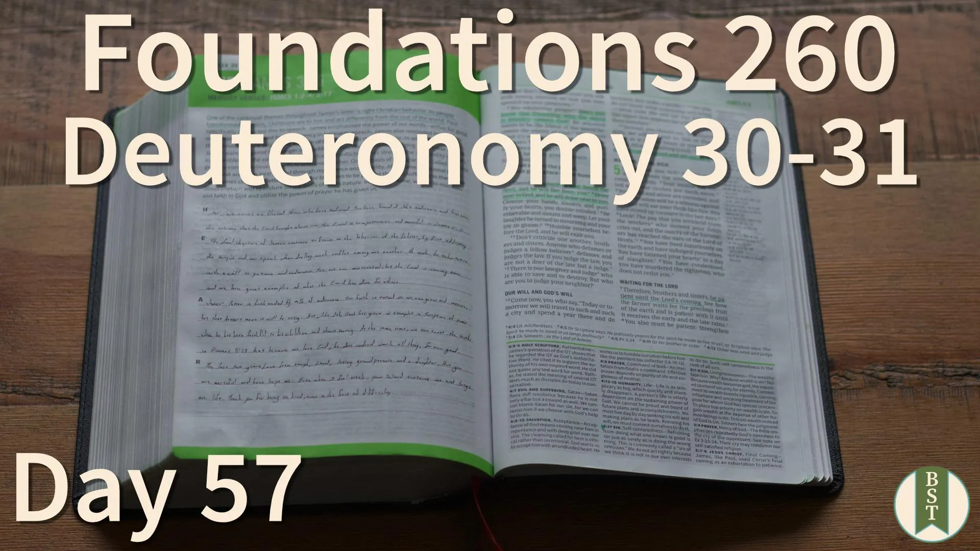 F260 Bible reading plan graphic for Day 57: Deuteronomy 30-31