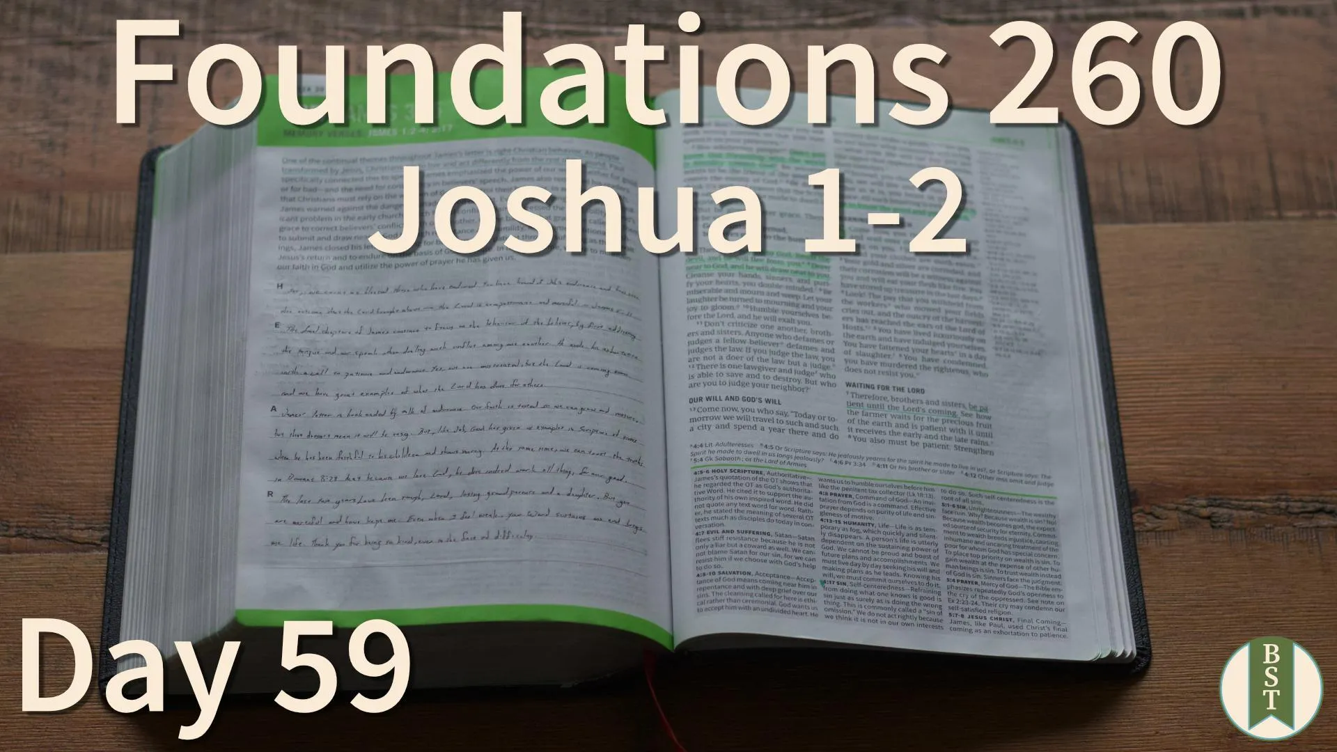 F260 Bible reading plan graphic for Day 59: Joshua 1-2