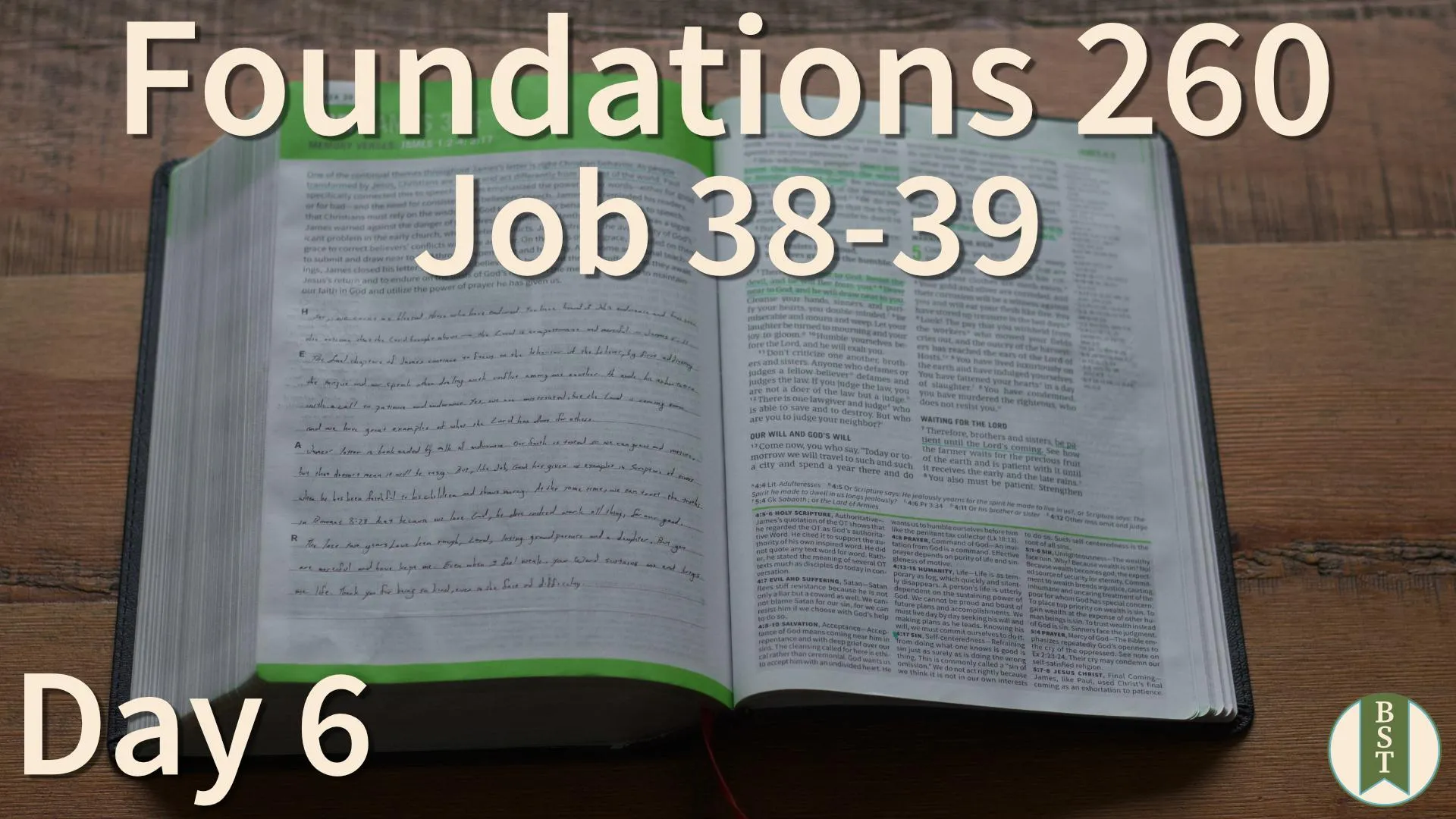 F260 Bible reading plan graphic for Day 6: Job 38-39