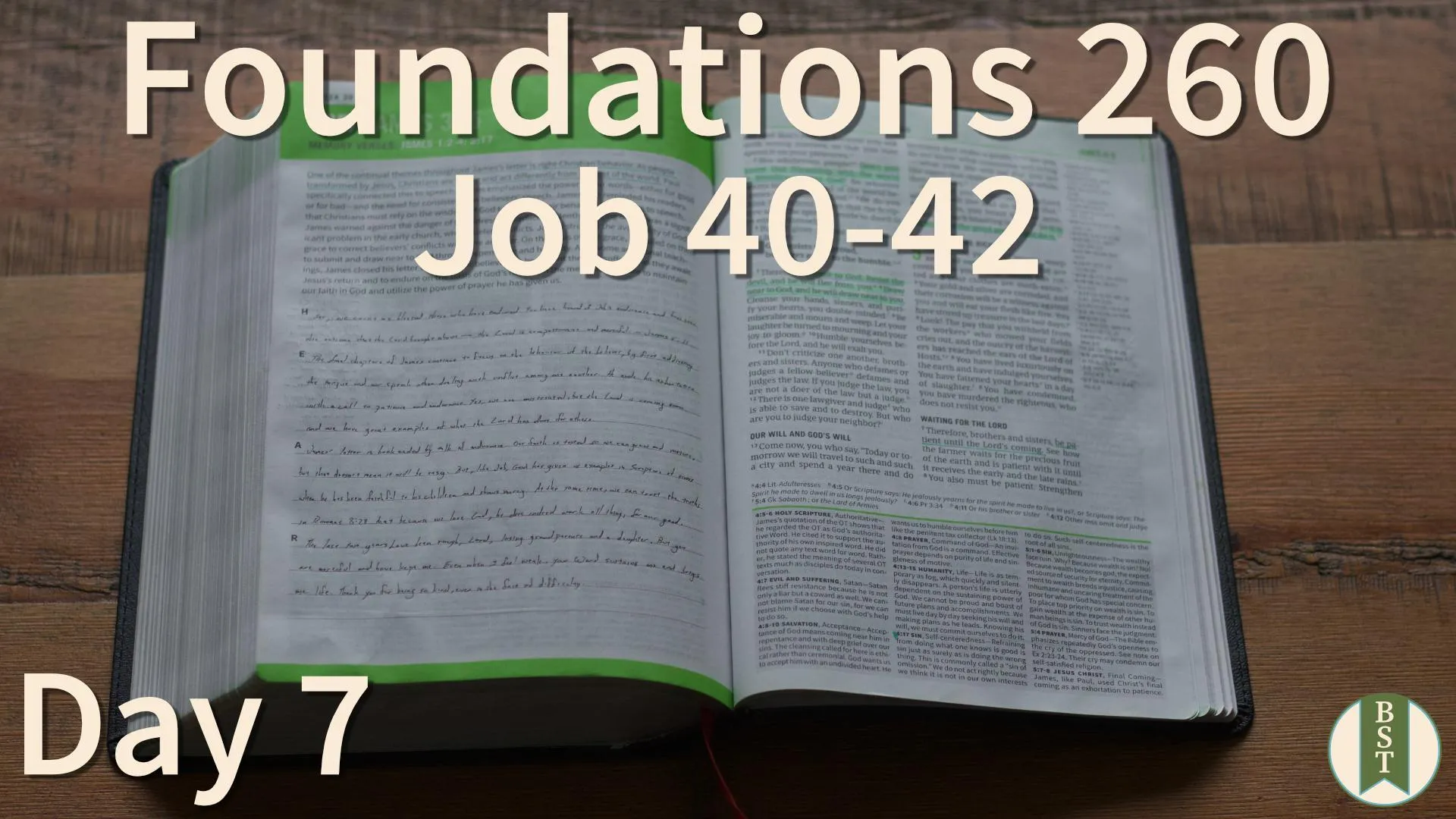 F260 Bible reading plan graphic for Day 7: Job 40-42