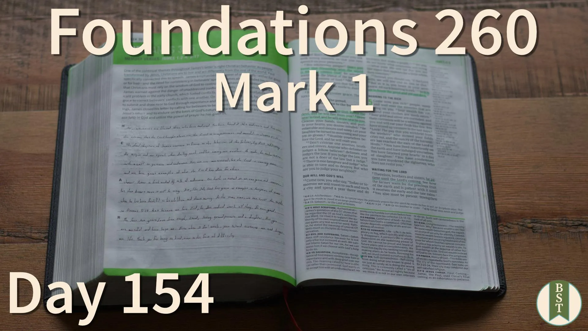 F260 Bible reading plan graphic for Day 154: Mark 1