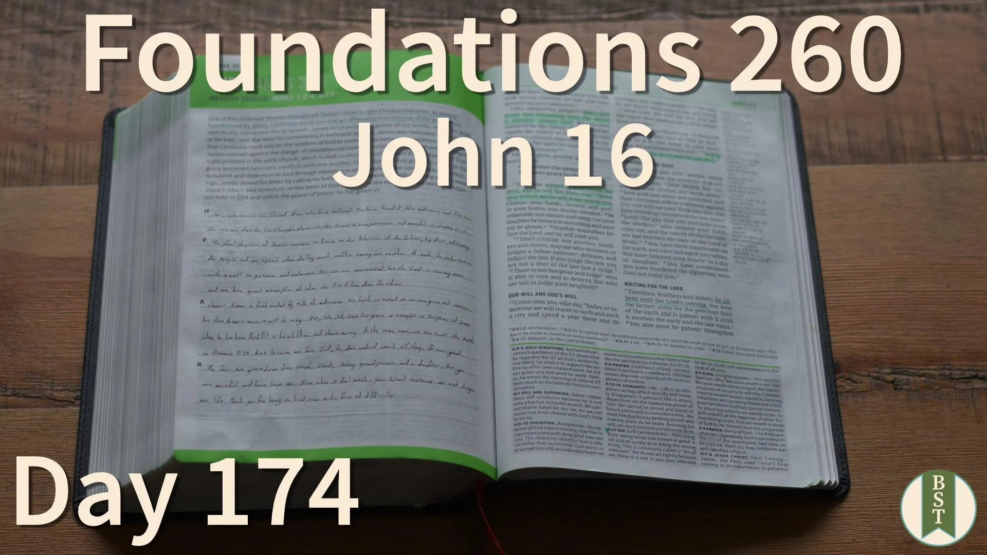 F260 Bible reading plan graphic for Day 174: John 16