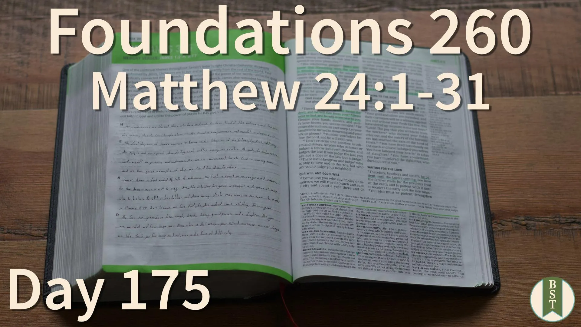 F260 Bible reading plan graphic for Day 175: Matthew 24:1-31