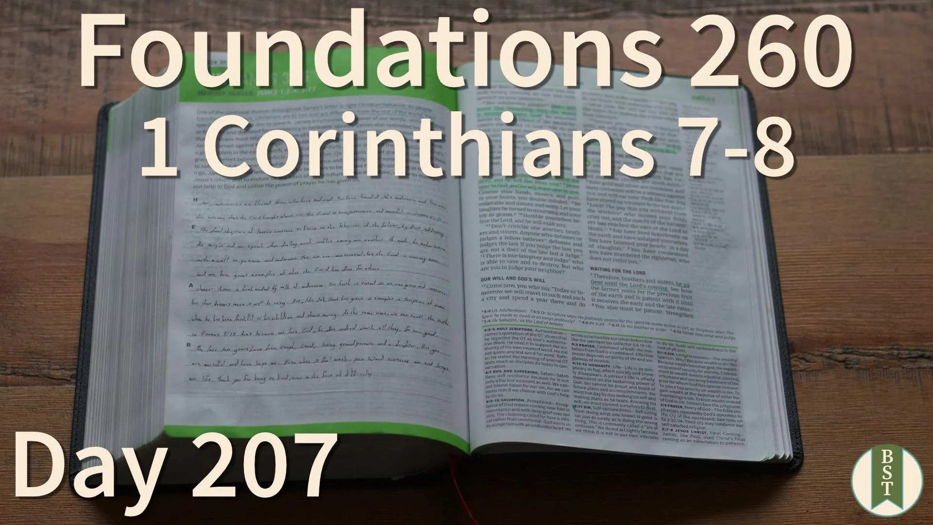 F260 Bible reading plan graphic for Day 207: 1 Corinthians 7-8
