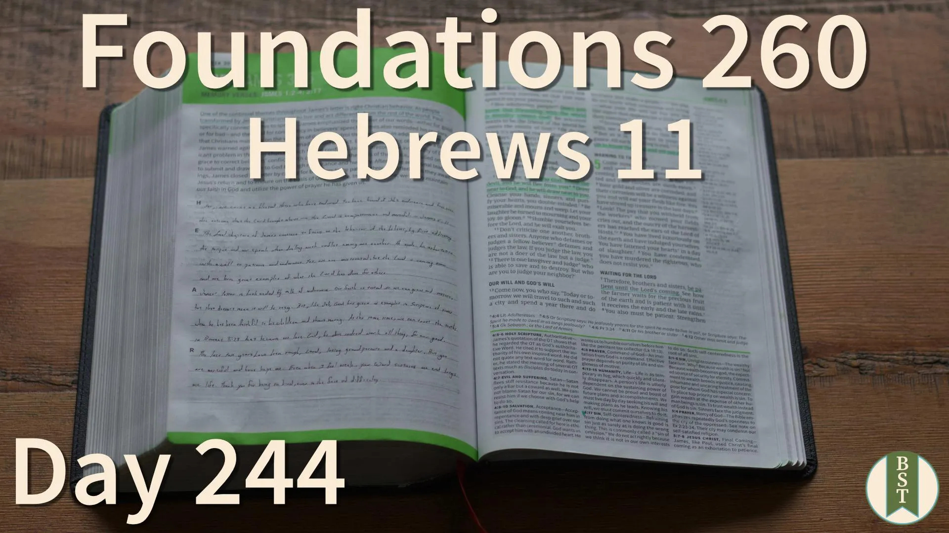 F260 Bible reading plan graphic for Day 244: Hebrews 11