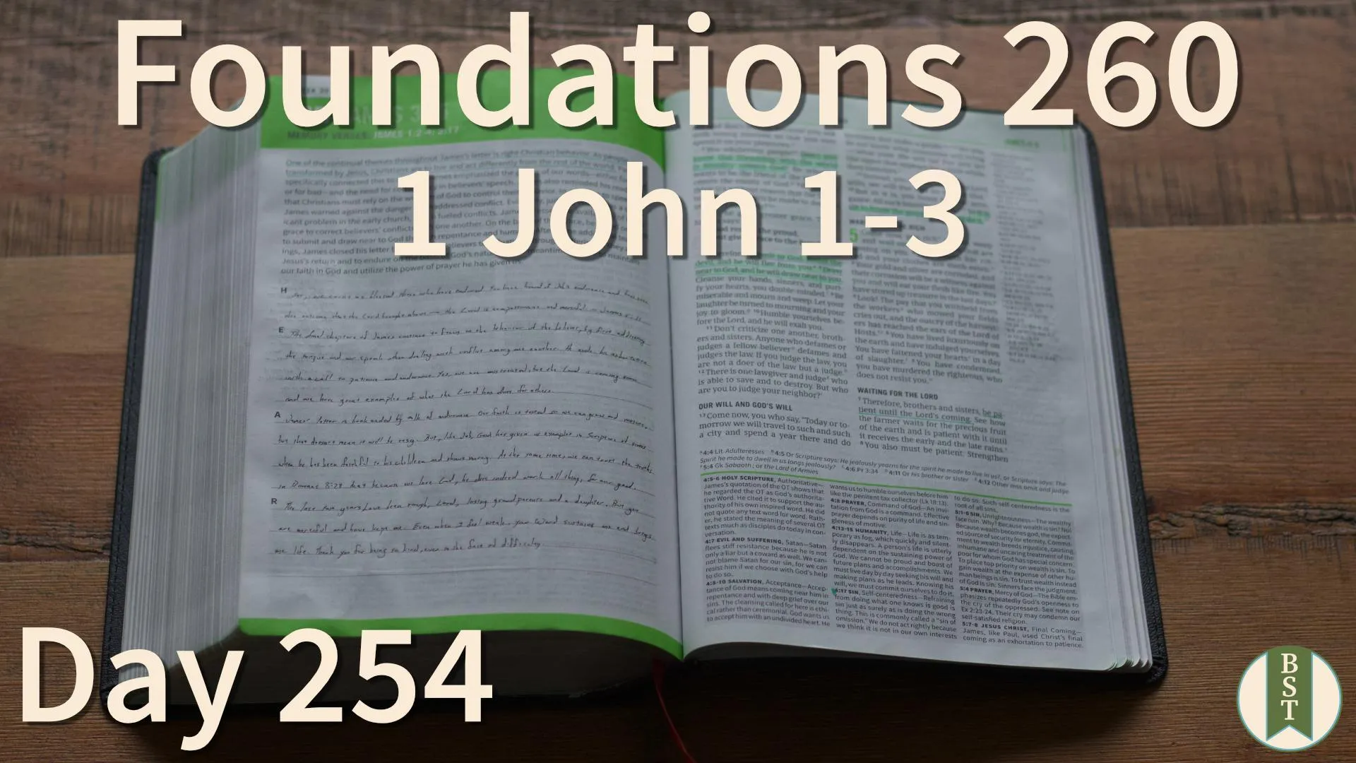 F260 Bible reading plan graphic for Day 254: 1 John 1-3