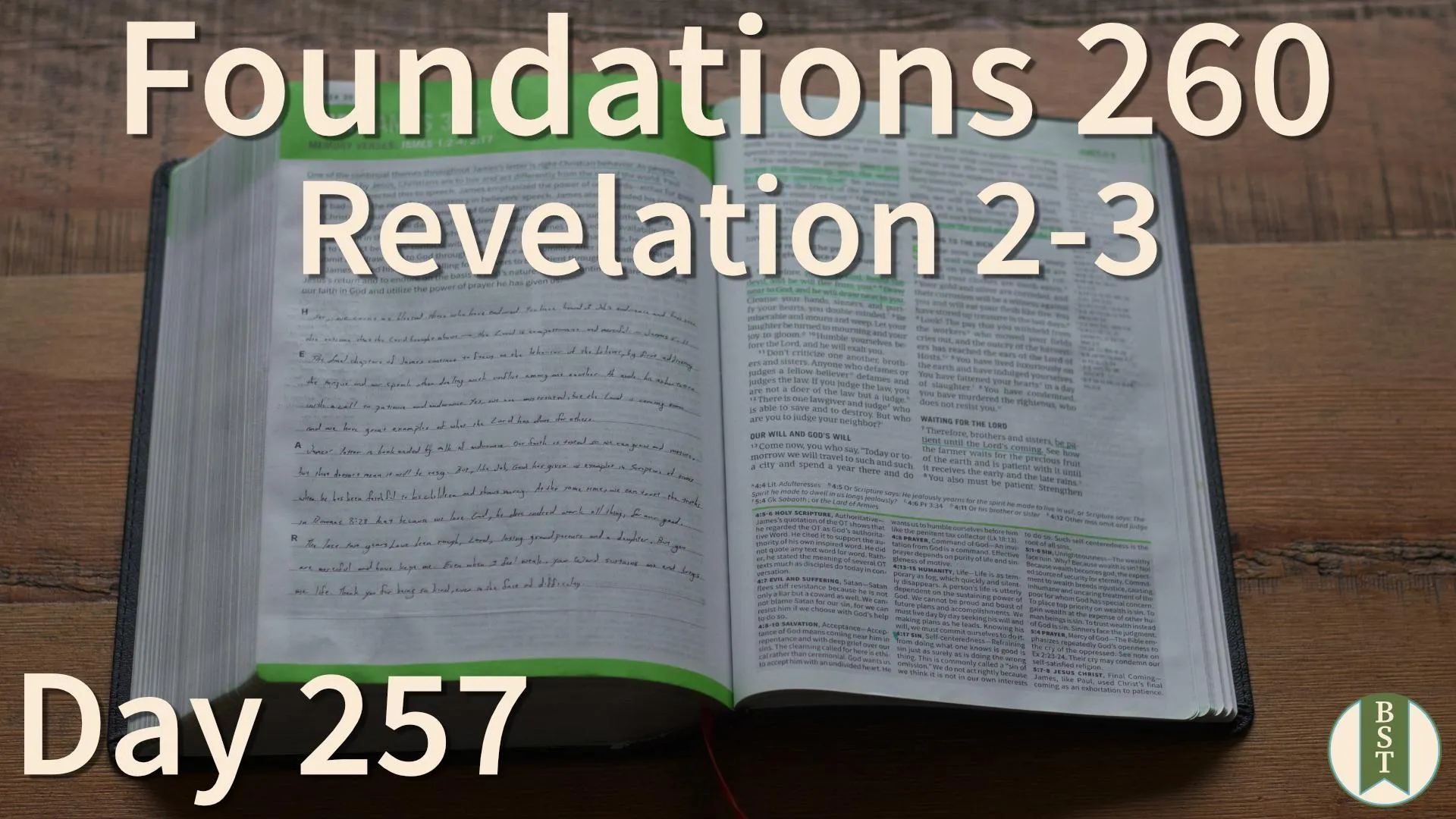 F260 Bible reading plan graphic for Day 257: Revelation 2-3