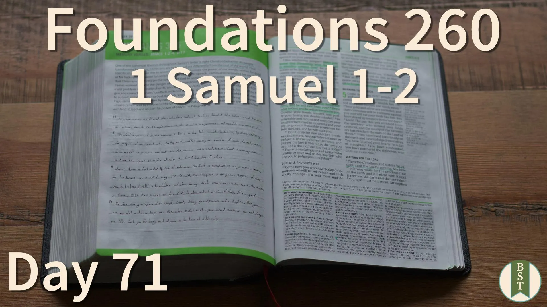 F260 Bible reading plan graphic for Day 71: 1 Samuel 1-2