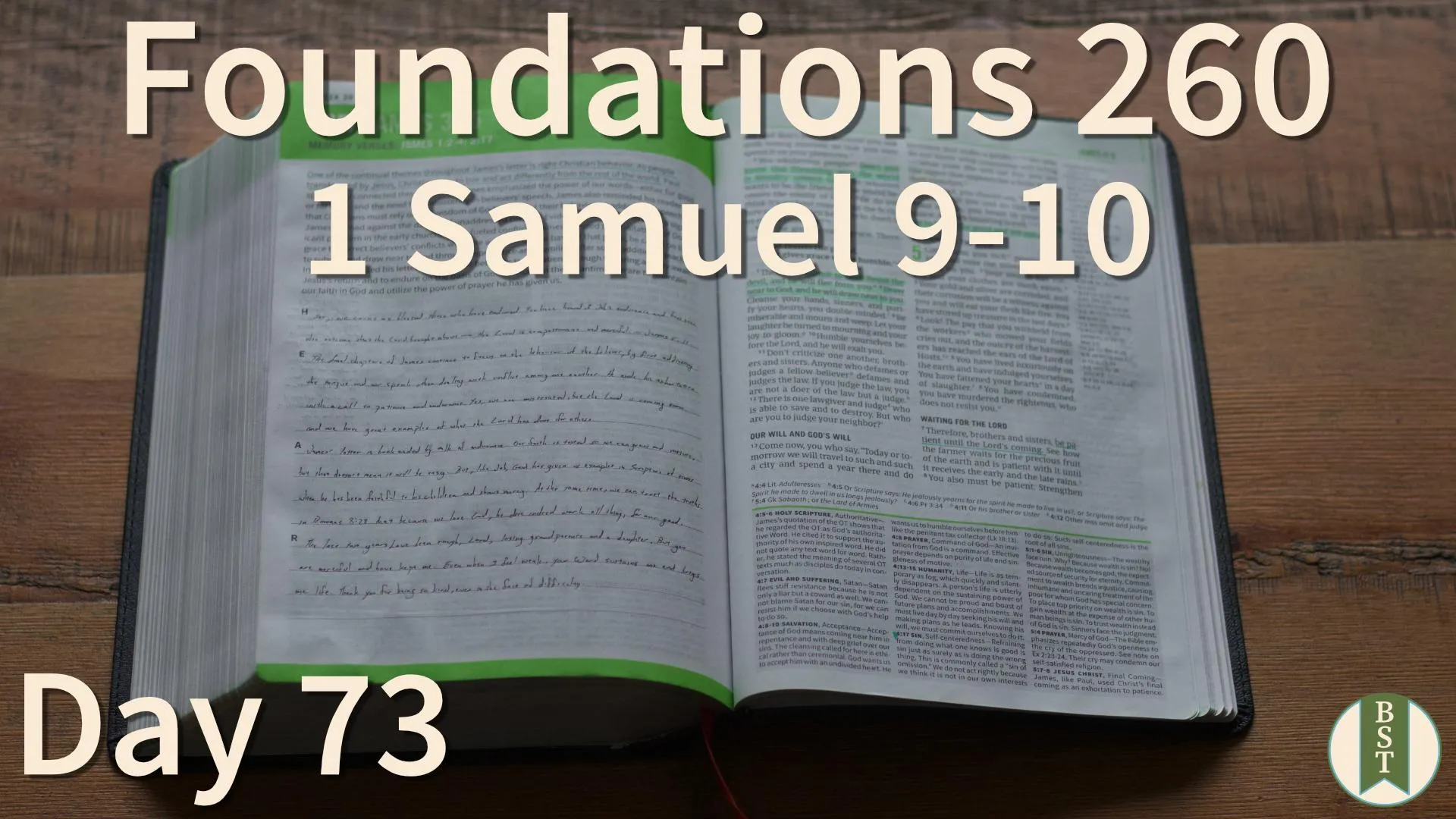 F260 Bible reading plan graphic for Day 73: 1 Samuel 9-10