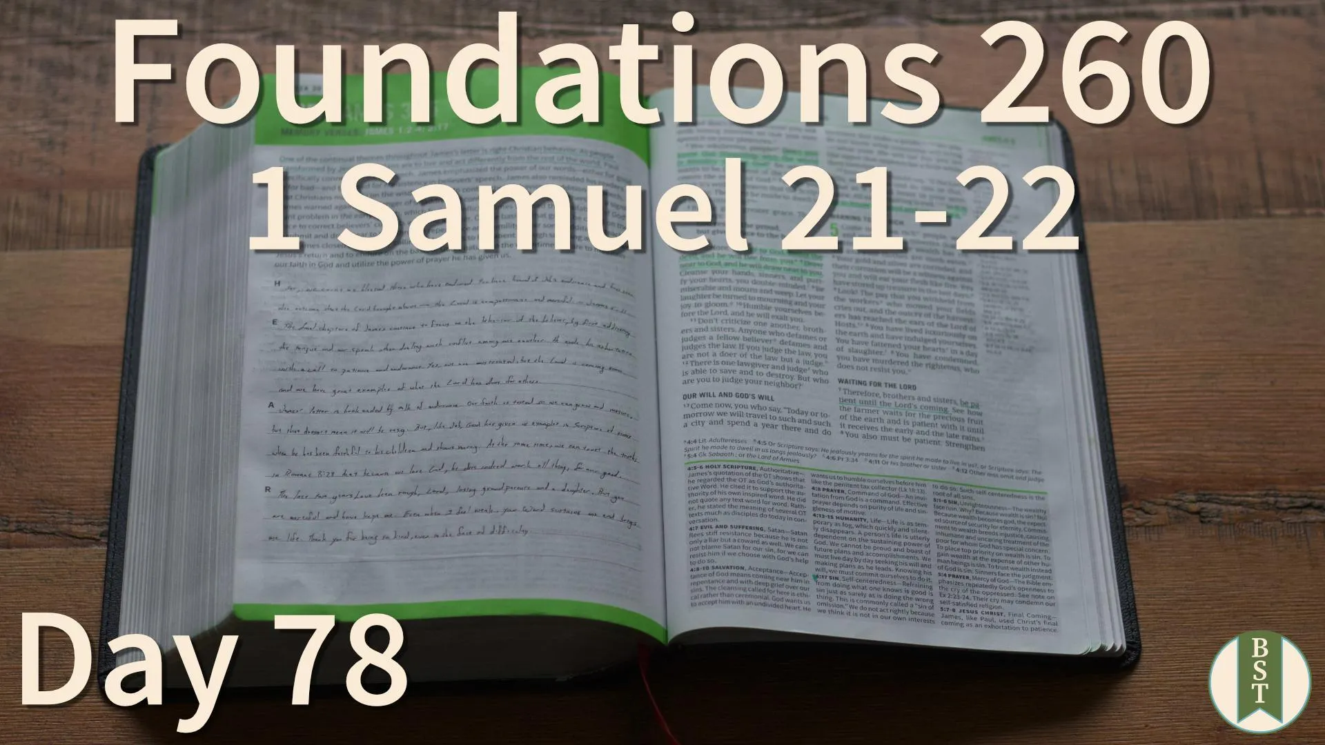 F260 Bible reading plan graphic for Day 78: 1 Samuel 21-22