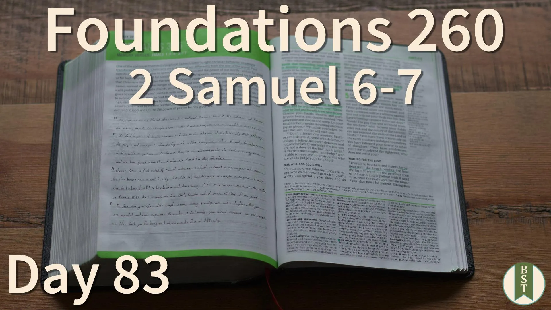 F260 Bible reading plan graphic for Day 83: 2 Samuel 6-7