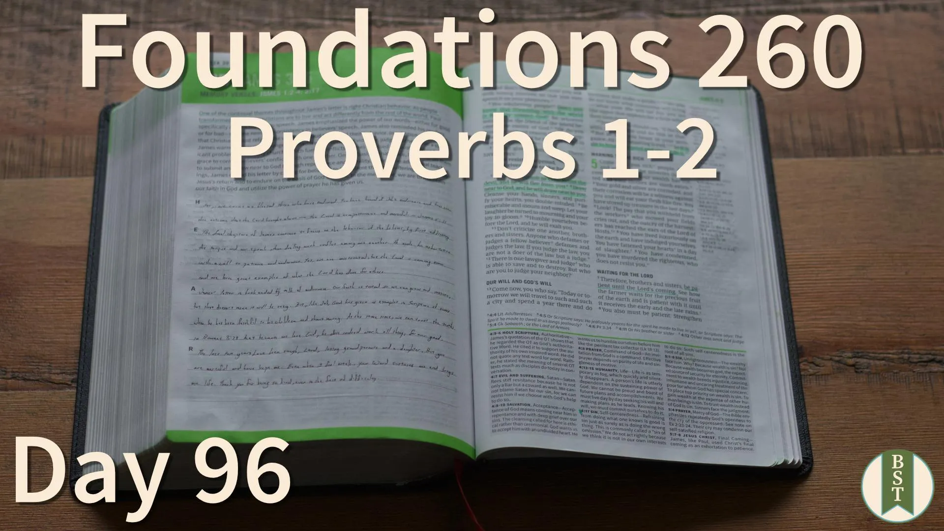F260 Bible reading plan graphic for Day 96: Proverbs 1-2