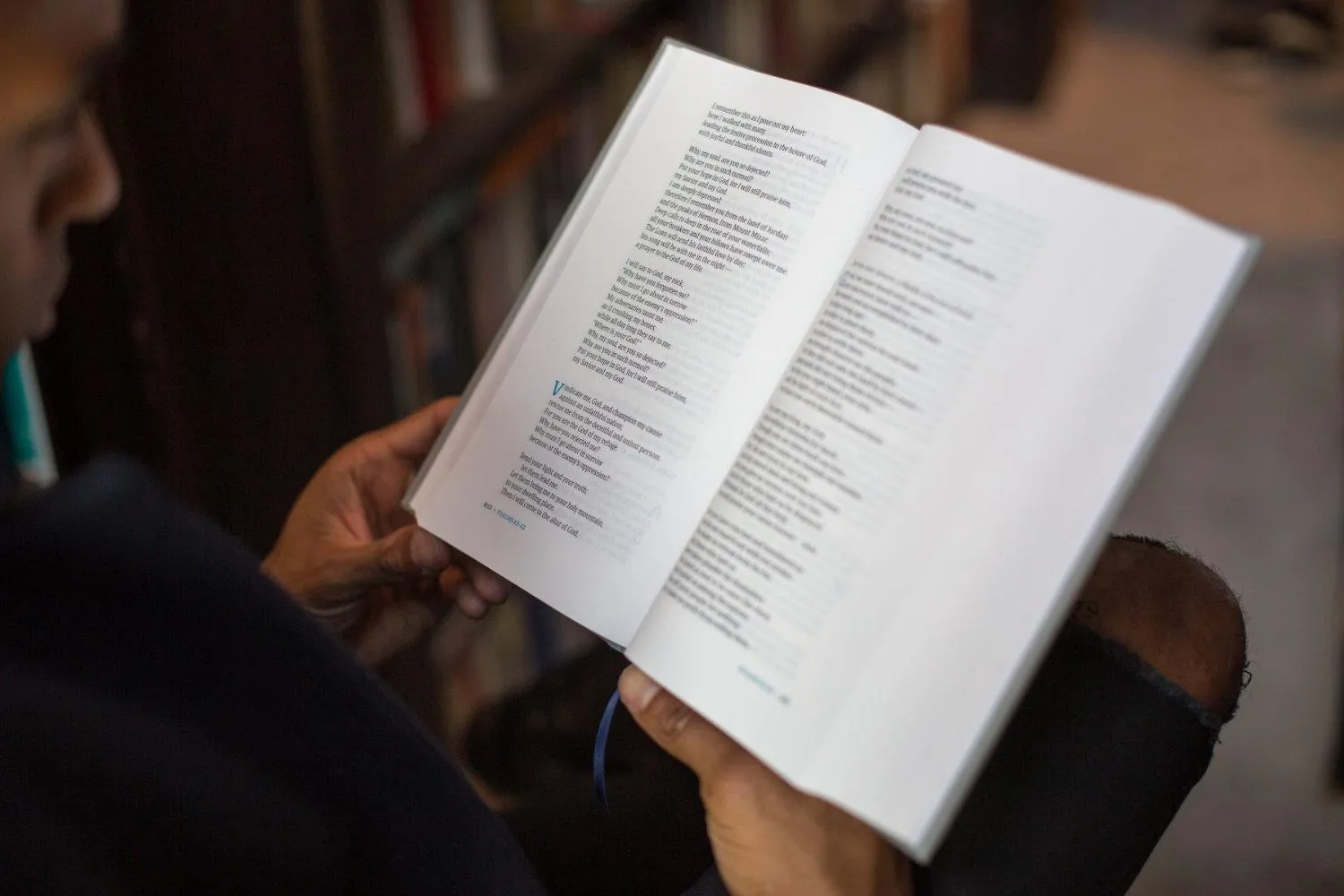 A reader's Bible open to a clean, distraction-free page of text