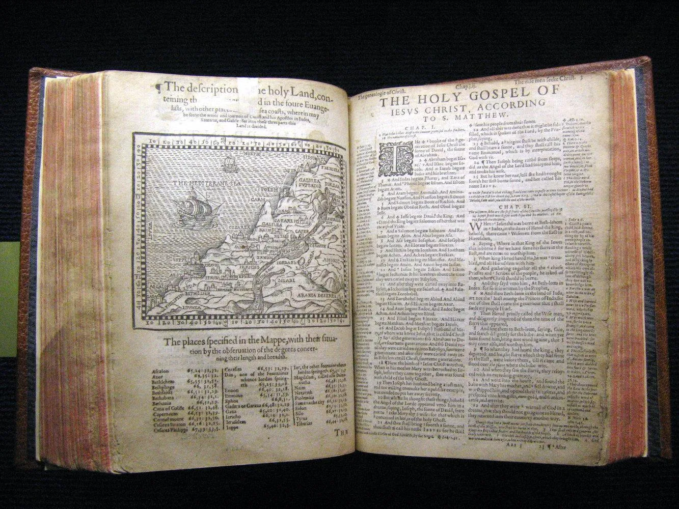 Timeline of historic study Bible editions on a shelf