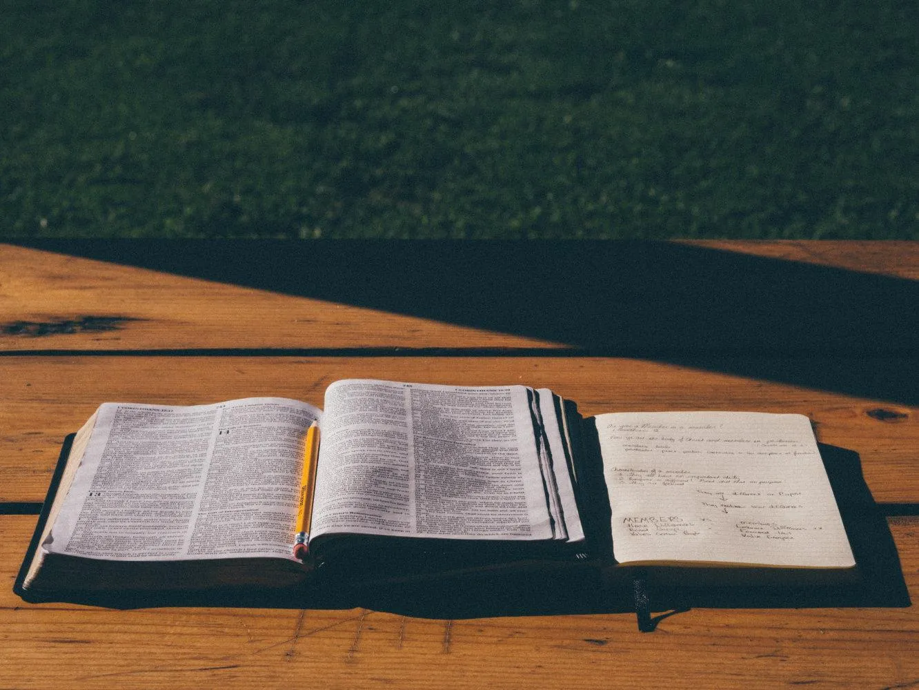 Sermon notes notebook used again later in the week for study