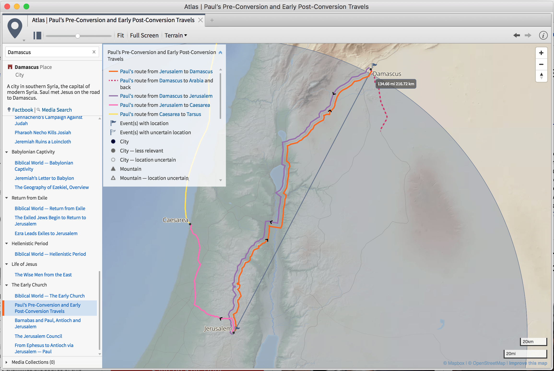 Logos Atlas Tool - Paul's Journeys