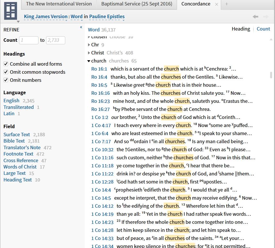 Logos 7 Concordance Tool