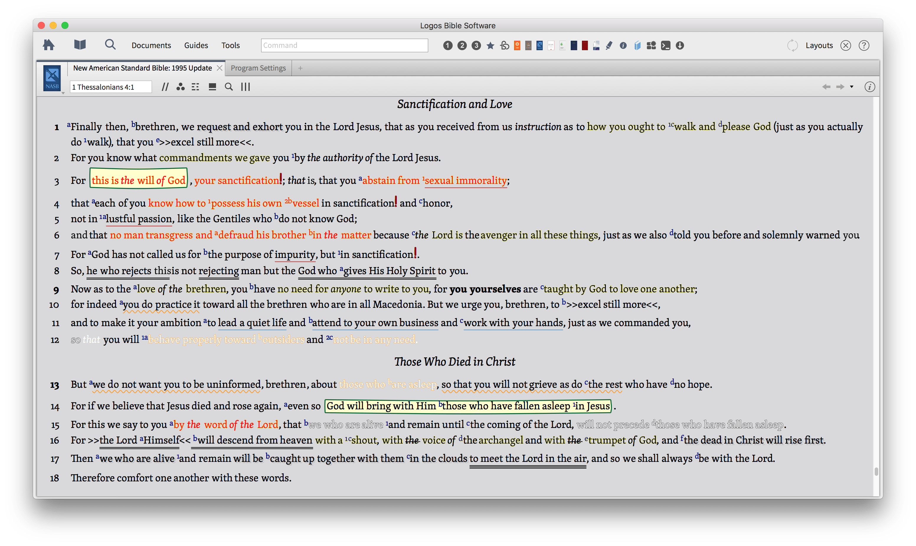 Custom Inductive Markings in Logos Bible Software